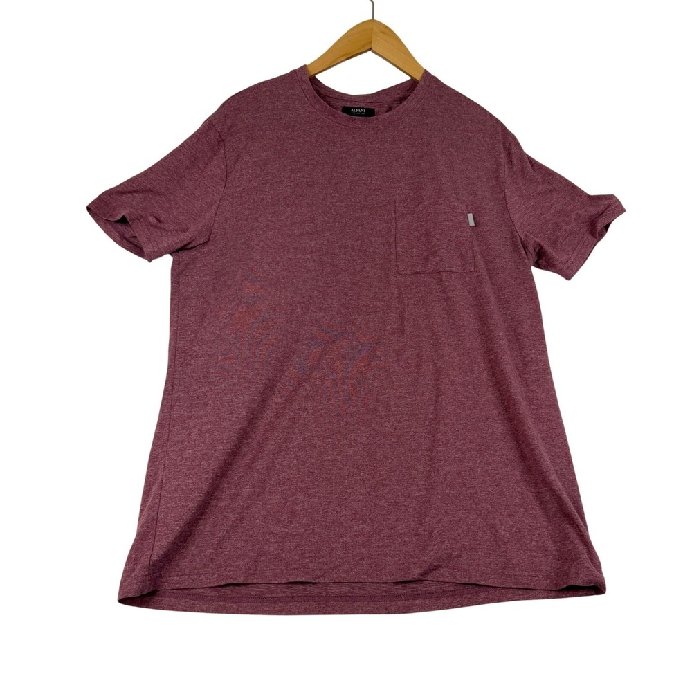 Alfani Intimates Mens Small Burgundy Heathered Short Sleeve Pocket T-Shirt S‎